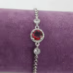 Garnet (Lal) Künye (Gümüş) Orijinal Kristal Detay Görseli 2