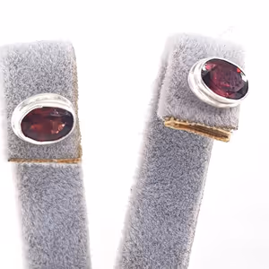 Garnet (Lal) Küpe (Gümüş) - Orijinal Şifalı Kristal - Görsel 2