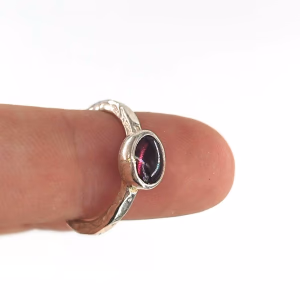 Garnet (Lal) Yüzük (Gümüş) - Orijinal Şifalı Kristal - Görsel 2