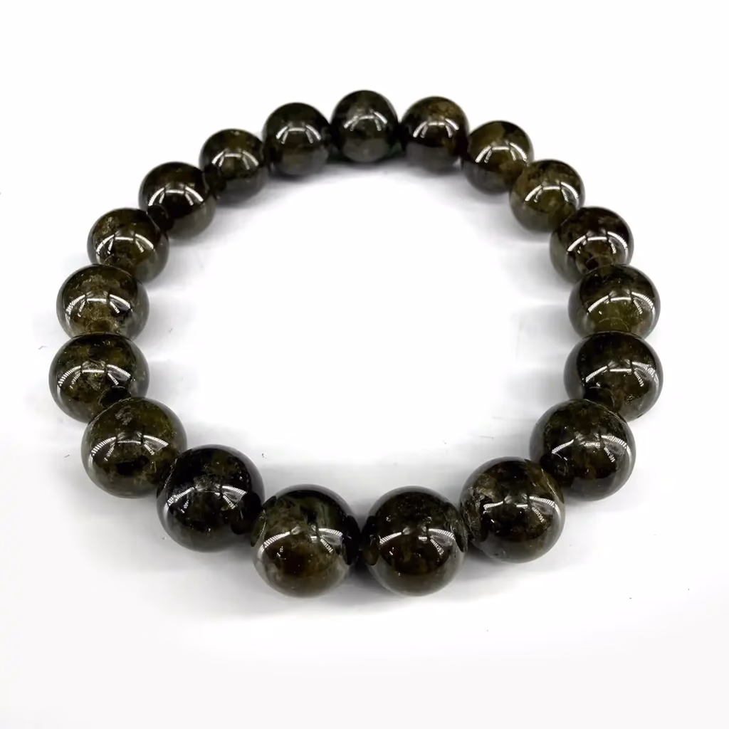 Garnet Yeşil Bileklik 10mm İncele ve Satın Al Garnet Yeşil Bileklik 10mm - Orijinal Doğal Taş ve Şifa Kristali Görsel 1