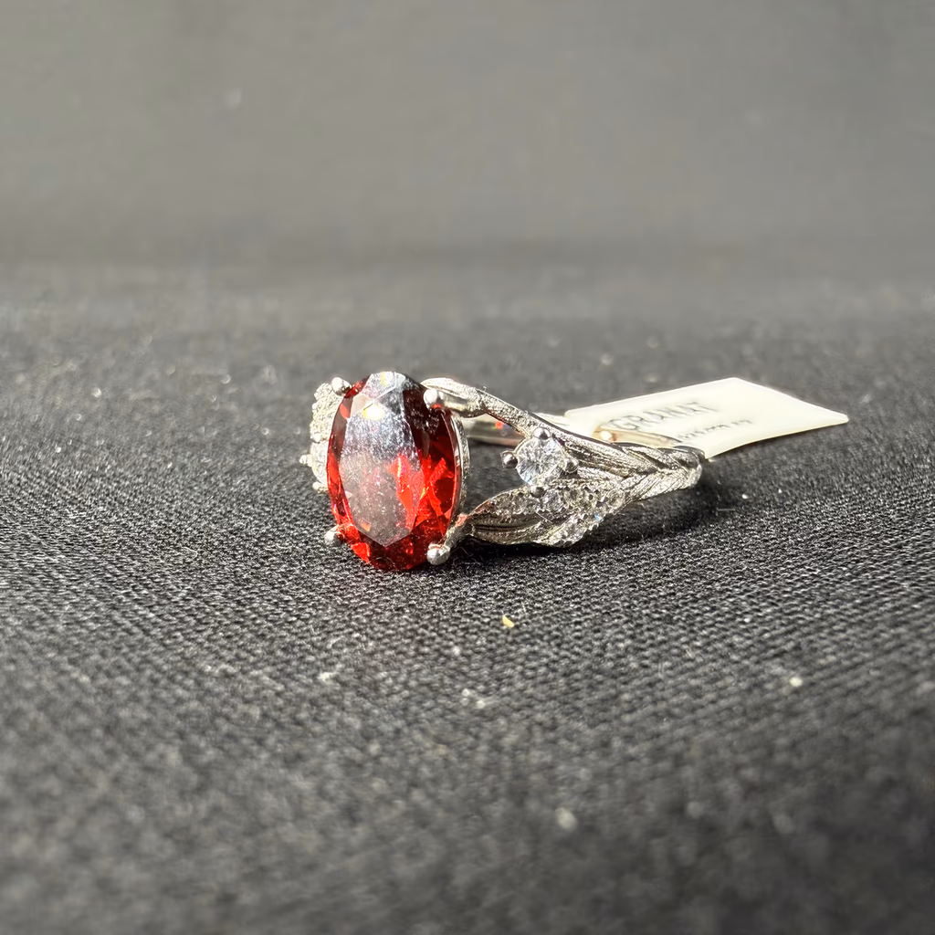 Garnet Yüzük Gümüş AAA - Büyütmek için tıklayın Garnet Yüzük Gümüş AAA - Orijinal Doğal Taş ve Şifa Kristali Görsel 1
