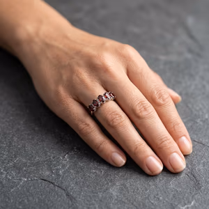 Garnet Yüzük Gümüş AAA - Orijinal Şifalı Kristal - Görsel 2