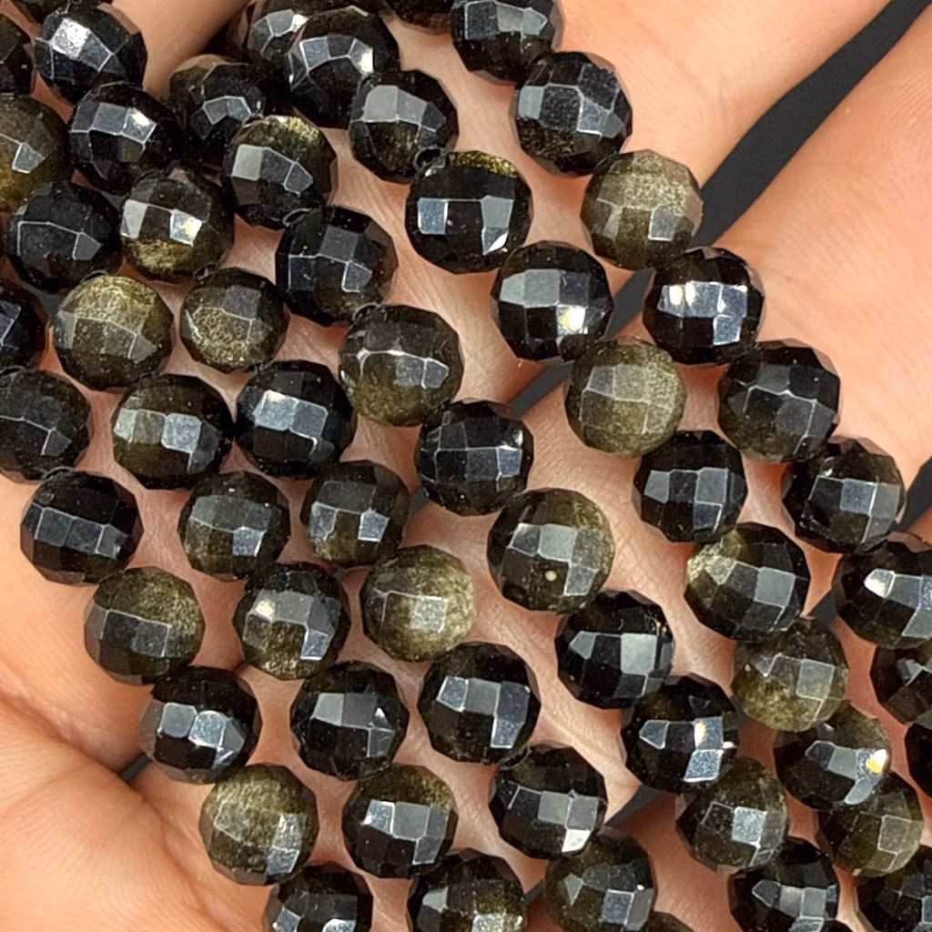 Gold Obsidiyen Dizi Faset 6mm İncele ve Satın Al Gold Obsidiyen Dizi Faset 6mm - Orijinal Doğal Taş ve Şifa Kristali Görsel 1