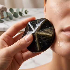 Gold Obsidiyen Spa Taşı Yıldız - Orijinal Şifalı Kristal - Görsel 2