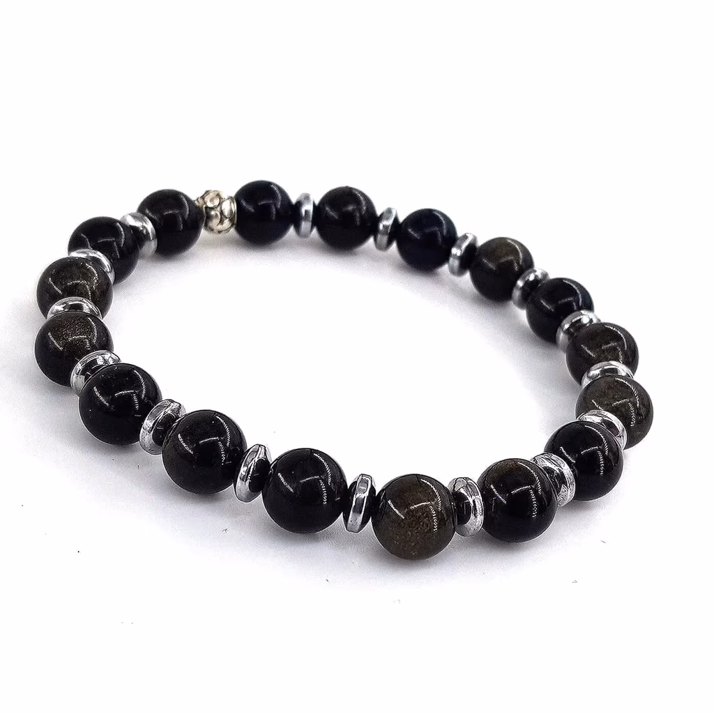 Gold Obsidyen Bileklik 8mm İncele ve Satın Al Gold Obsidyen Bileklik 8mm - Orijinal Doğal Taş ve Şifa Kristali Görsel 1