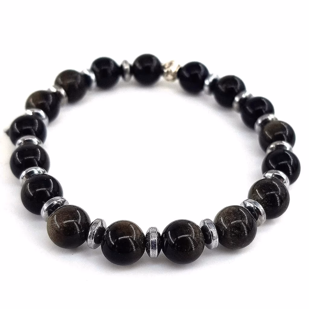 Gold Obsidyen Bileklik 8mm İncele ve Satın Al Gold Obsidyen Bileklik 8mm - Orijinal Doğal Taş ve Şifa Kristali Görsel 1