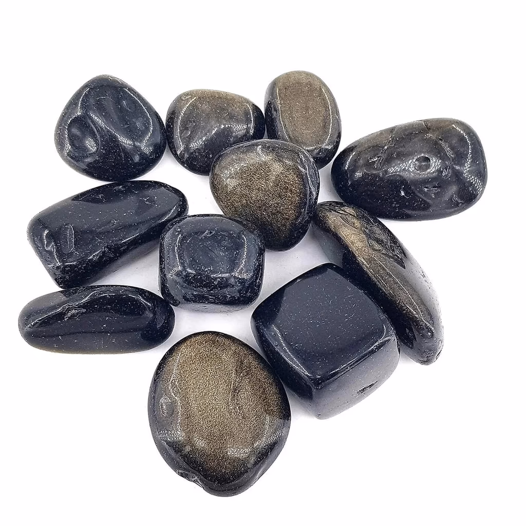 Gold Obsidyen Tımbıl - Büyütmek için tıklayın Gold Obsidyen Tımbıl - Orijinal Doğal Taş ve Şifa Kristali Görsel 1