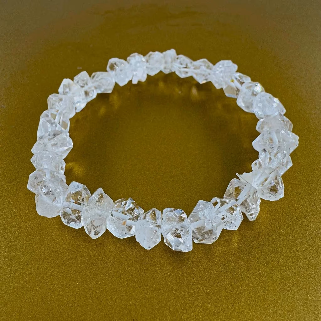 Herkimer Kuvars Bileklik Çift Uçlu 6A+ İncele ve Satın Al Herkimer Kuvars Bileklik Çift Uçlu 6A+ - Orijinal Doğal Taş ve Şifa Kristali Görsel 1