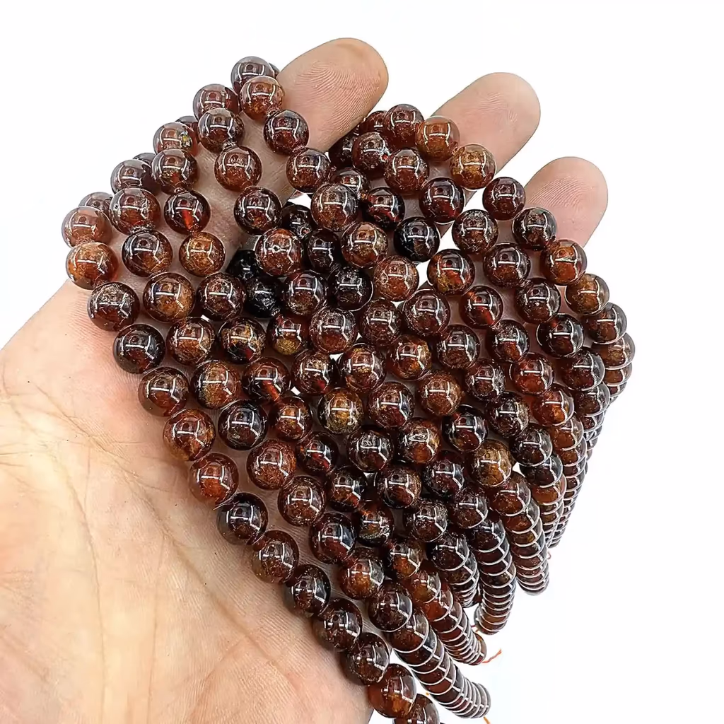 Hessonite Garnet Dizi 8 mm İncele ve Satın Al Hessonite Garnet Dizi 8 mm - Orijinal Doğal Taş ve Şifa Kristali Görsel 1