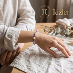 İkizler Burcu Kadın Bileklik 8mm Orijinal Kristal Detay Görseli 4