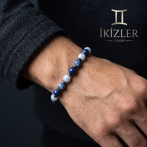 İkizler Burcu Unisex Bileklik 8mm - Orijinal Şifalı Kristal - Görsel 1