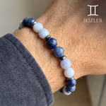 İkizler Burcu Unisex Bileklik 8mm Orijinal Kristal Detay Görseli 6
