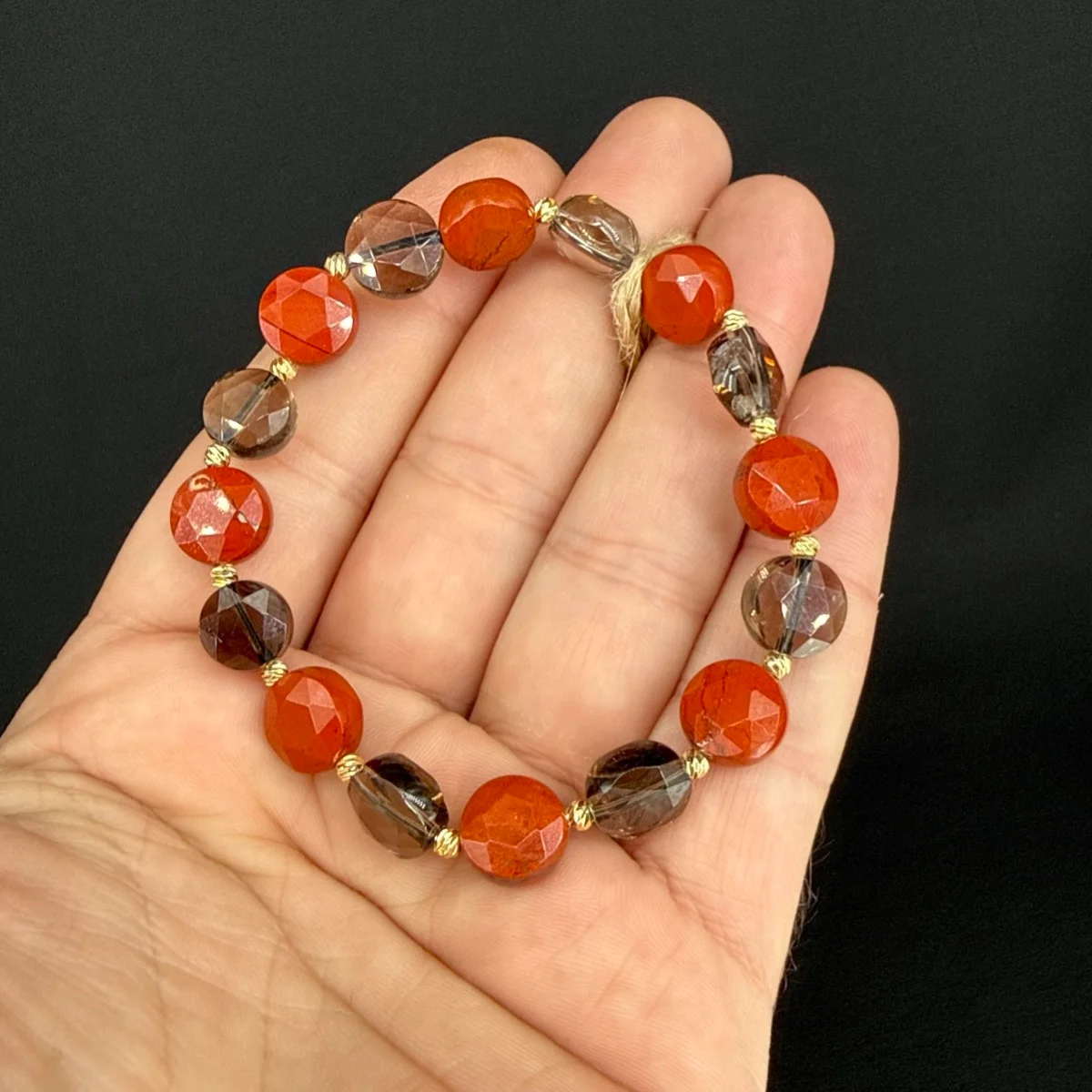 Jasper / Dumanlı Kuvars Petek Bileklik
