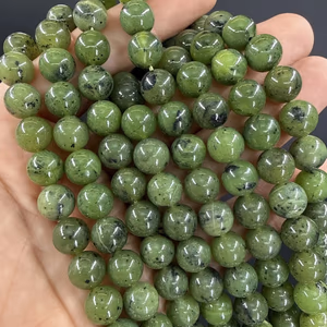 Kanada Yeşim Dizi 10 mm - Orijinal Şifalı Kristal - Görsel 1