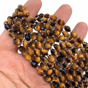 Kaplangözü Dizi Faset 6x8mm - Orijinal Şifalı Kristal - Görsel 1