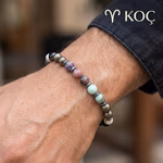 Koç Burcu Unisex Bileklik 8mm Orijinal Kristal Detay Görseli 6