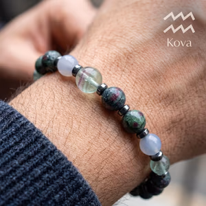 Kova Burcu Unisex Bileklik 8mm - Orijinal Şifalı Kristal - Görsel 2