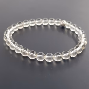 Kristal Kuvars Bileklik 6mm - Orijinal Şifalı Kristal - Görsel 1