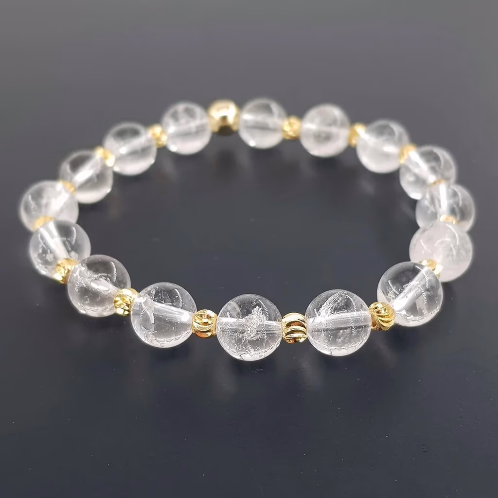 Kristal Kuvars Bileklik 8mm İncele ve Satın Al Kristal Kuvars Bileklik 8mm - Orijinal Doğal Taş ve Şifa Kristali Görsel 1