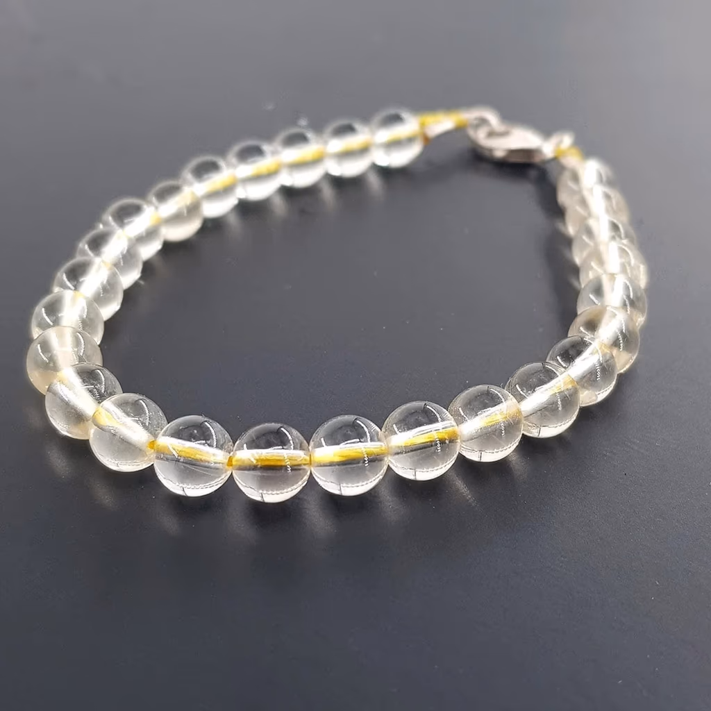 Kristal Kuvars Bileklik (Gümüş) 6mm İncele ve Satın Al Kristal Kuvars Bileklik (Gümüş) 6mm - Orijinal Doğal Taş ve Şifa Kristali Görsel 1