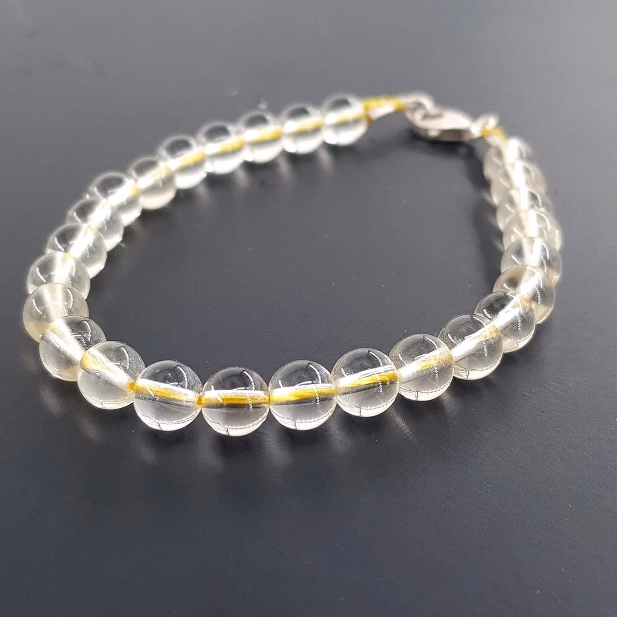 Kristal Kuvars Bileklik (Gümüş) 6mm