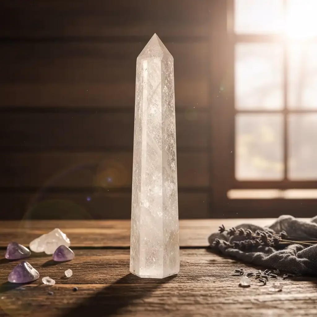 Kristal Kuvars Obelisk İncele ve Satın Al Kristal Kuvars Obelisk - Orijinal Doğal Taş ve Şifa Kristali Görsel 1