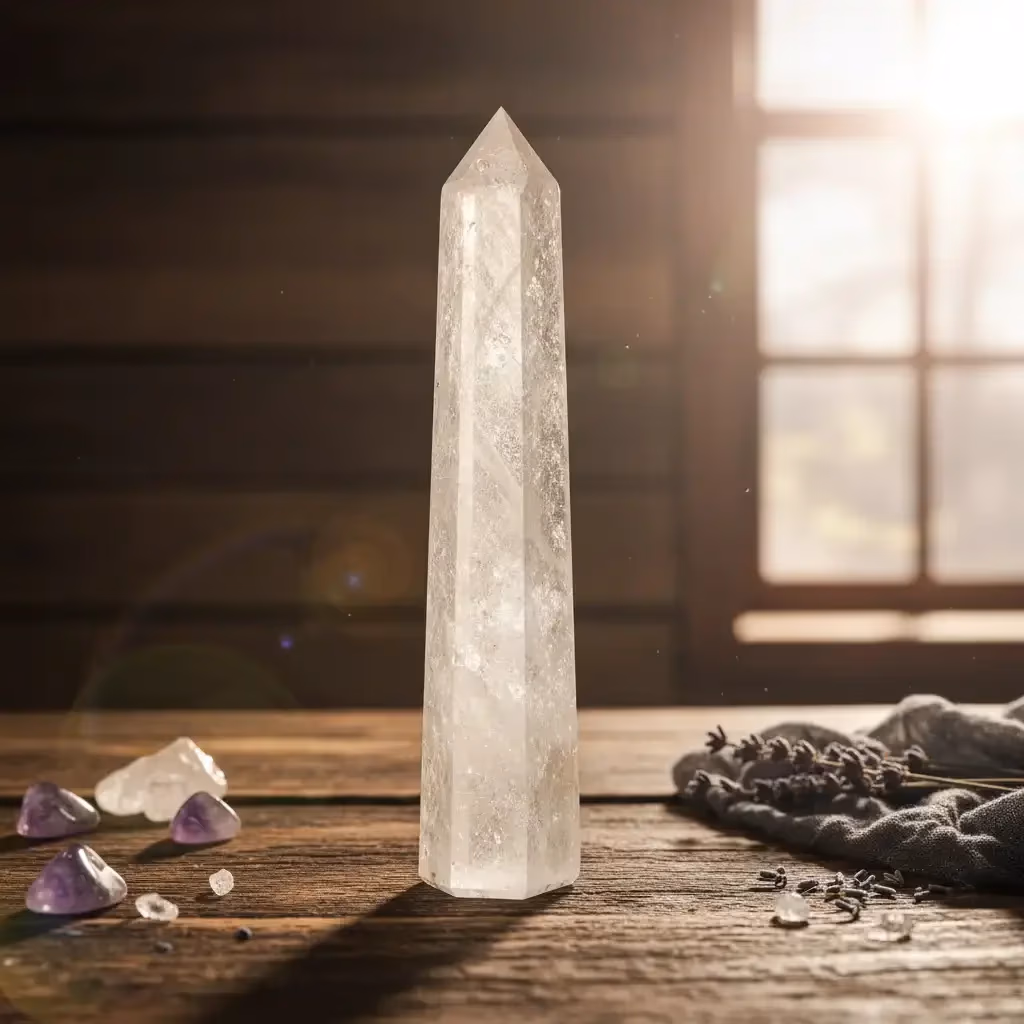 Kristal Kuvars Obelisk İncele ve Satın Al Kristal Kuvars Obelisk - Orijinal Doğal Taş ve Şifa Kristali Görsel 1