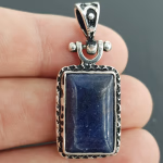 Lapis Lazuli Kolye Ucu (Gümüş) Orijinal Kristal Detay Görseli 2