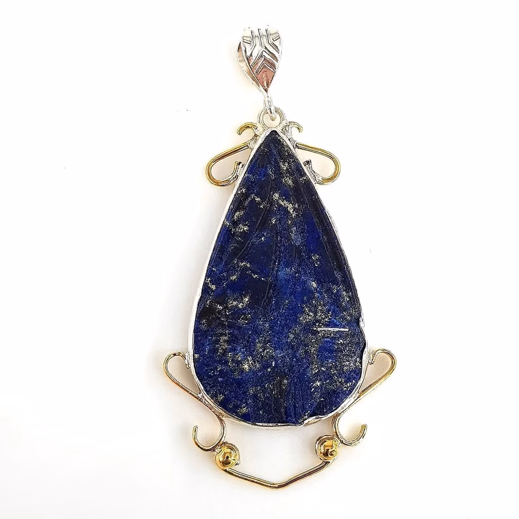 Lapis Lazuli Kolye Ucu (Gümüş) İncele ve Satın Al Lapis Lazuli Kolye Ucu (Gümüş) - Orijinal Doğal Taş ve Şifa Kristali Görsel 1