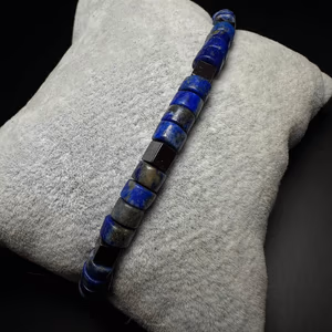 Lapis Lazuli Rondela Erkek Bileklik 6mm - Orijinal Şifalı Kristal - Görsel 1