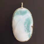 Larimar Kolye Ucu (Gümüş) Orijinal Kristal Detay Görseli 1