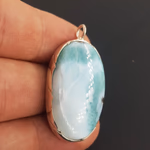 Larimar Kolye Ucu (Gümüş) Orijinal Kristal Detay Görseli 2