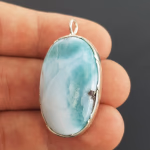 Larimar Kolye Ucu (Gümüş) Orijinal Kristal Detay Görseli 3