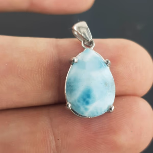 Larimar Kolye Ucu (Gümüş) - Orijinal Şifalı Kristal - Görsel 2