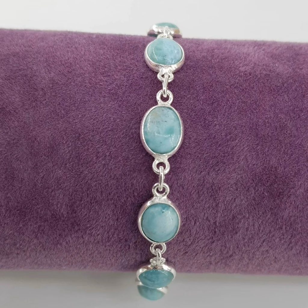 Larimar Künye (Gümüş) İncele ve Satın Al Larimar Künye (Gümüş) - Orijinal Doğal Taş ve Şifa Kristali Görsel 1