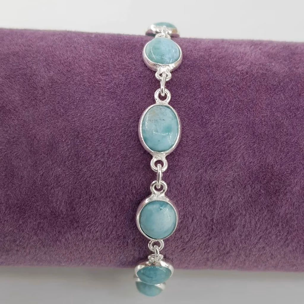 Larimar Künye (Gümüş) İncele ve Satın Al Larimar Künye (Gümüş) - Orijinal Doğal Taş ve Şifa Kristali Görsel 1