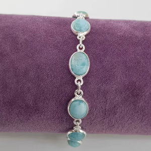 Larimar Künye (Gümüş) - Orijinal Şifalı Kristal - Görsel 1