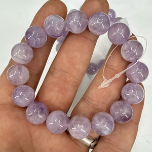 Lavender Ametist Bileklik 12mm - Orijinal Şifalı Kristal - Görsel 1