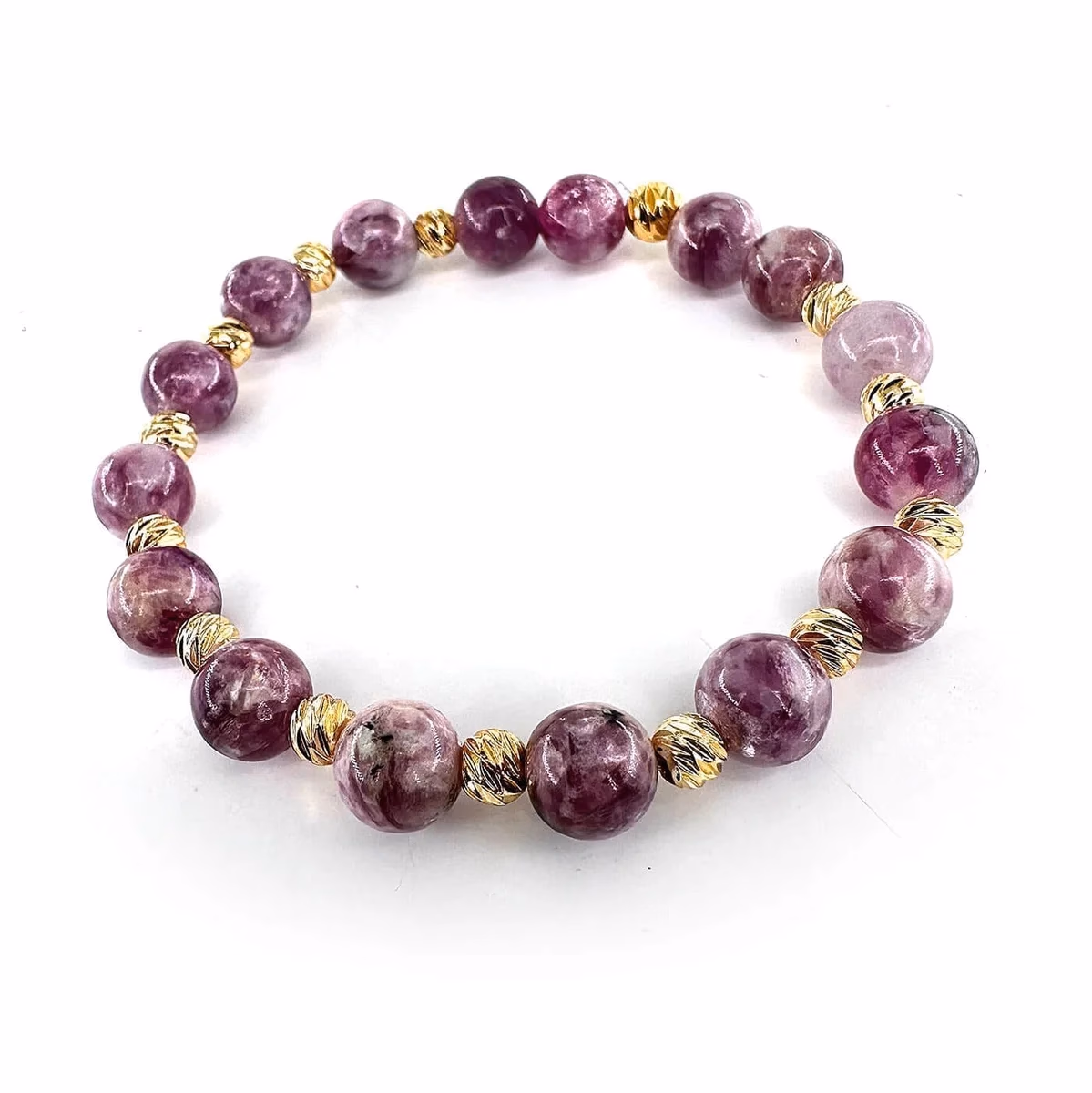 Lepidolit Bileklik 8mm (Gold)