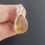 Limon Kuvars Kolye Ucu (Gümüş) Orijinal Kristal Detay Görseli 2