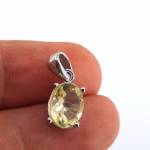 Limon Kuvars Kolye Ucu (Gümüş) Orijinal Kristal Detay Görseli 2
