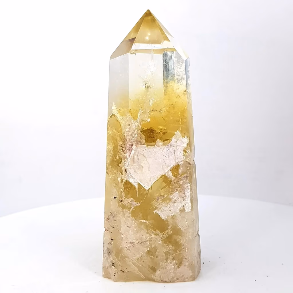 Limon Kuvars Obelisk İncele ve Satın Al Limon Kuvars Obelisk - Orijinal Doğal Taş ve Şifa Kristali Görsel 1