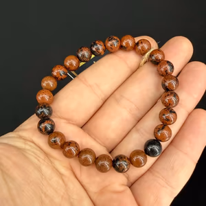 Mahogany Obsidiyen Bileklik 8 mm - Orijinal Şifalı Kristal - Görsel 1