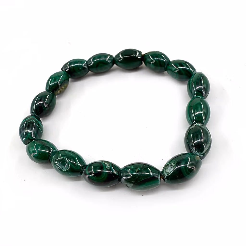 Malakit Arpa Bileklik 8x13mm İncele ve Satın Al Malakit Arpa Bileklik 8x13mm - Orijinal Doğal Taş ve Şifa Kristali Görsel 1