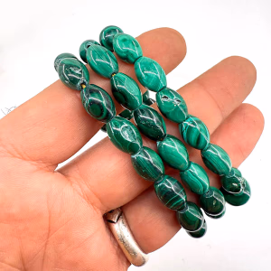 Malakit Arpa Bileklik 8x13mm - Orijinal Şifalı Kristal - Görsel 2