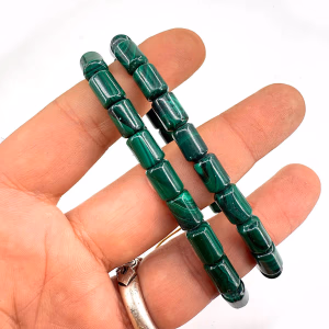 Malakit Kapsül Bileklik 6.5x10mm - Orijinal Şifalı Kristal - Görsel 2