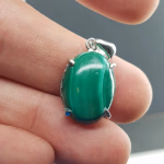 Malakit Kolye Ucu (Gümüş) Orijinal Kristal Detay Görseli 2