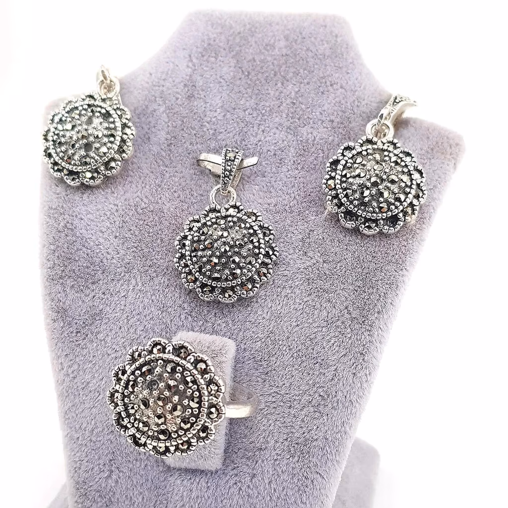 Markazit Set (Gümüş) İncele ve Satın Al Markazit Set (Gümüş) - Orijinal Doğal Taş ve Şifa Kristali Görsel 1
