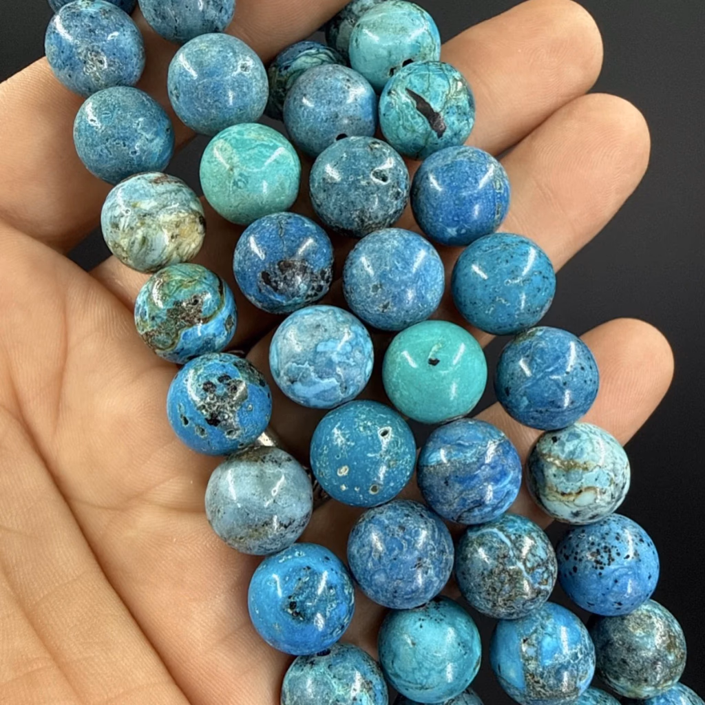 Mavi Opal Dizi 12 mm - Orijinal Doğal Taş ve Şifa Kristali Görsel 1