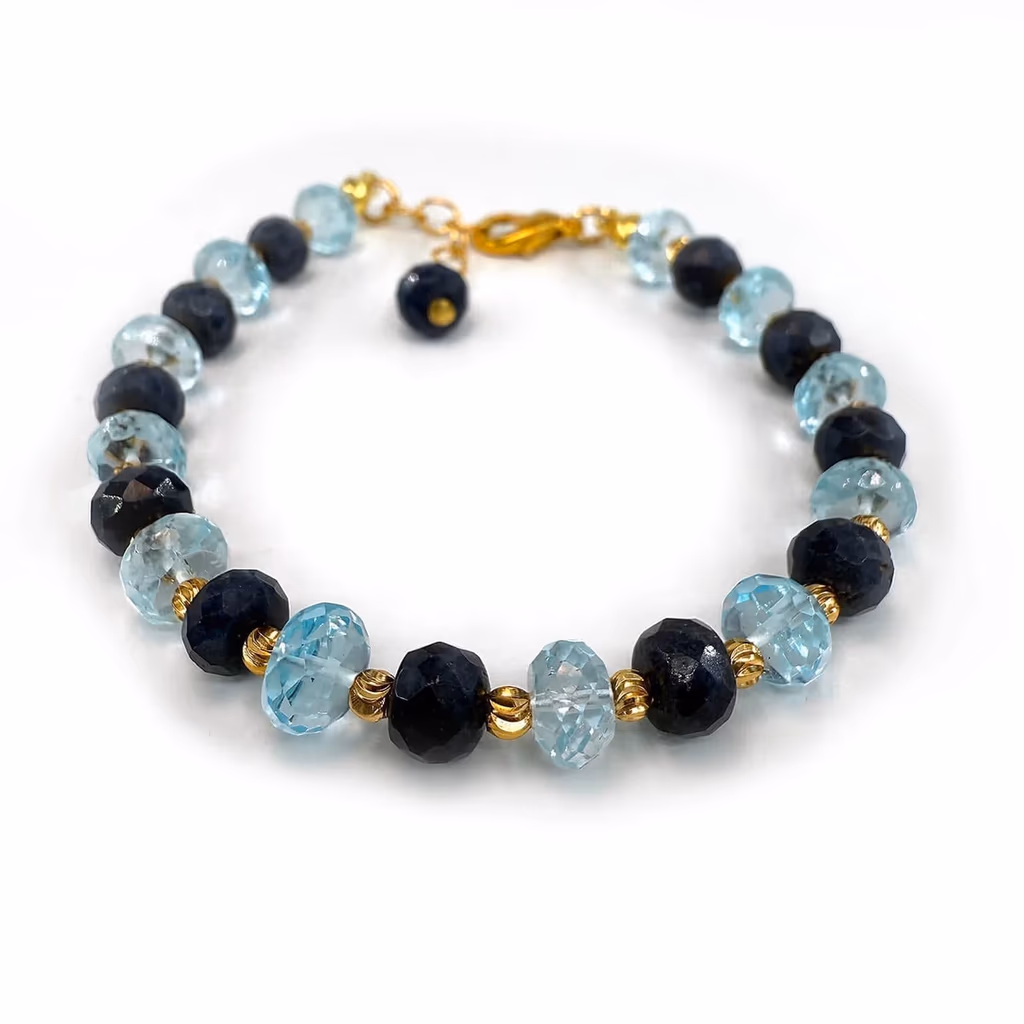 Mavi Topaz / Safir Bileklik İncele ve Satın Al Mavi Topaz / Safir Bileklik - Orijinal Doğal Taş ve Şifa Kristali Görsel 1